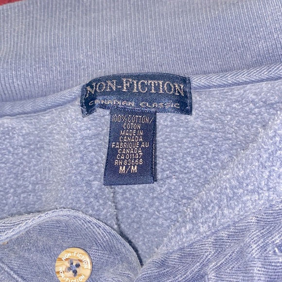 NON FICTION polo sweatshirt long sleeved VINTAGE lightly worn || MENS MEDIUM || - Picture 4 of 4